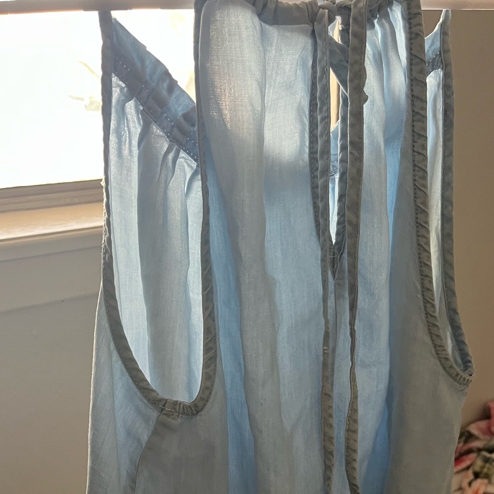 Soho Light Blue Sleeveless Blouse